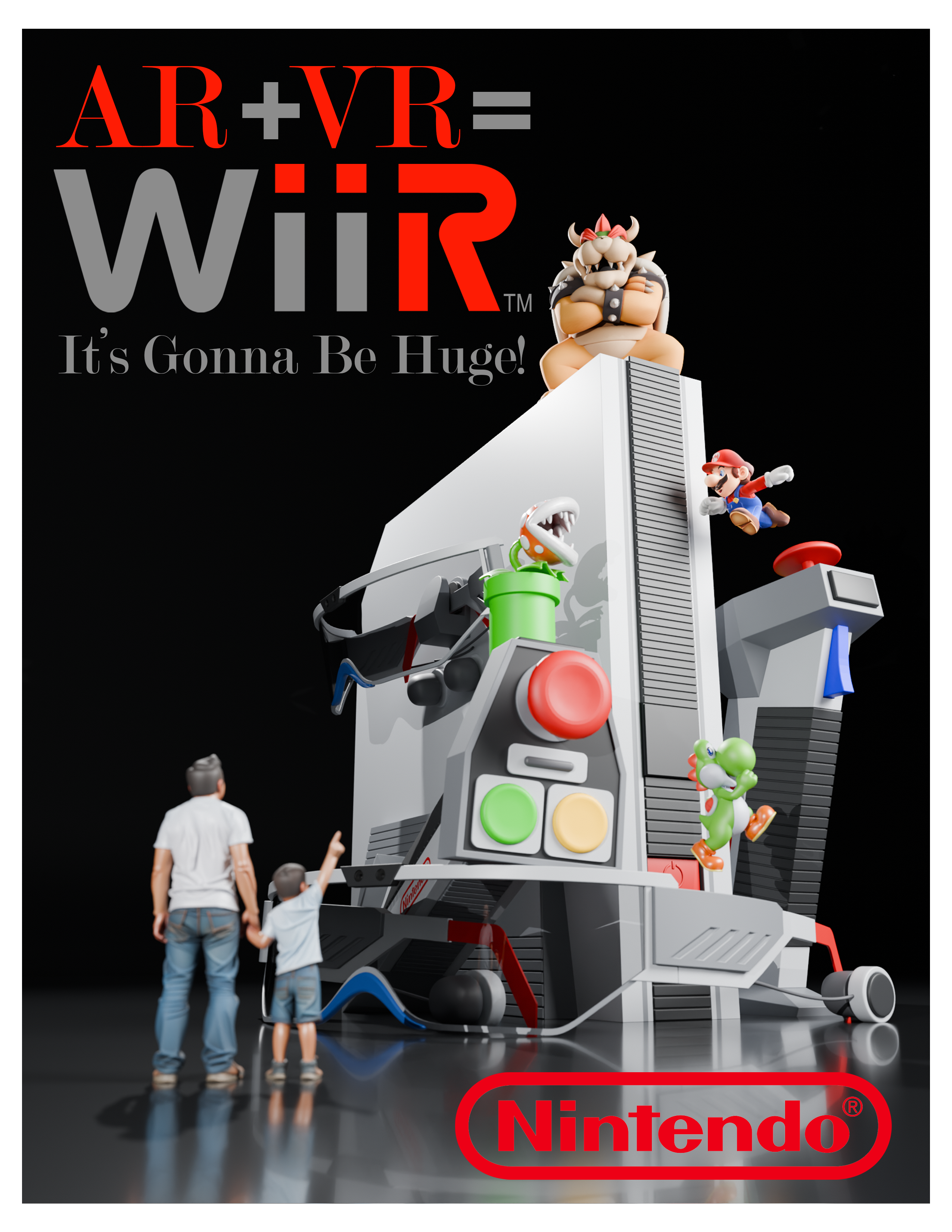 Conceptual nintendo vintage VR headset advertisement